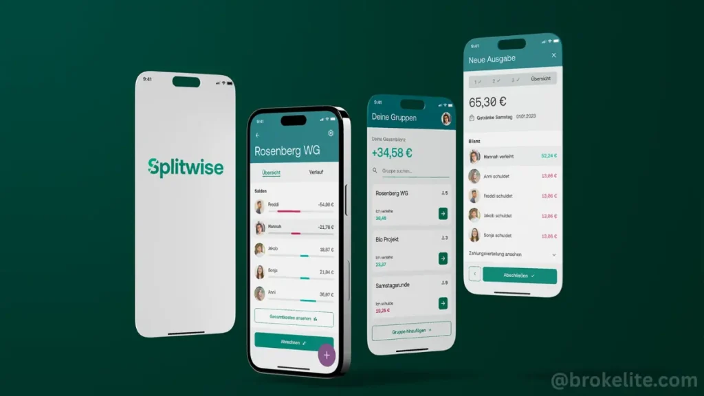 Splitwise app splitting bills between roommates
