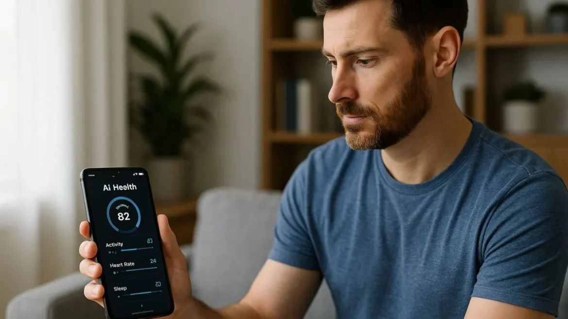 AI health tools, artificial intelligence wellness, personalized nutrition AI, men’s fitness technology, AI sleep tracking, smart supplements 2025, AI mental health app, biohacking AI