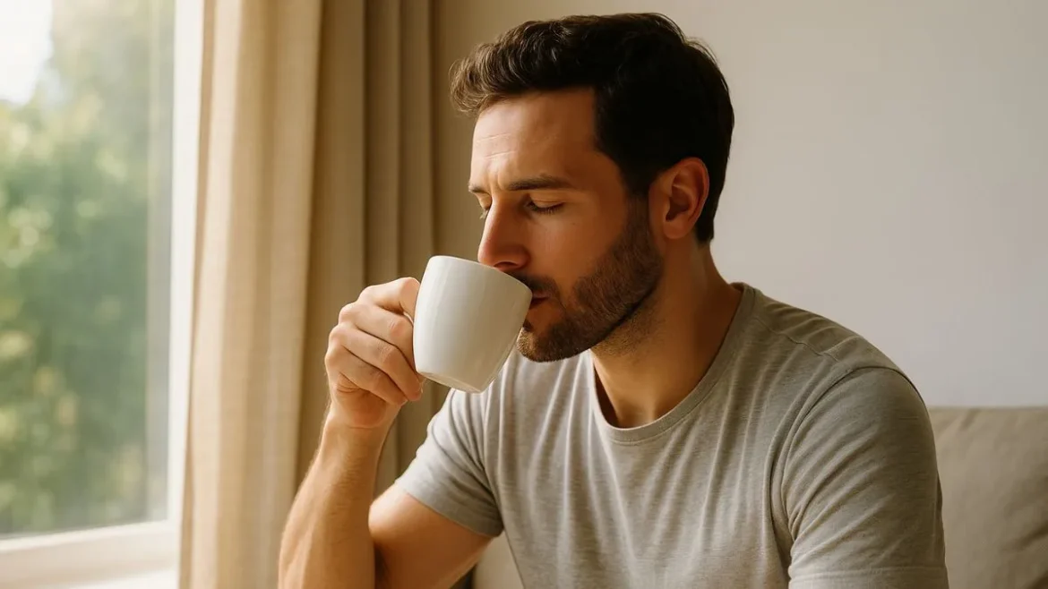 adaptogenic tea benefits, coffee alternatives for men, rhodiola green tea blend, ashwagandha chai, natural focus booster, caffeine-free morning routine, adaptogen tea 2025, men’s wellness trend